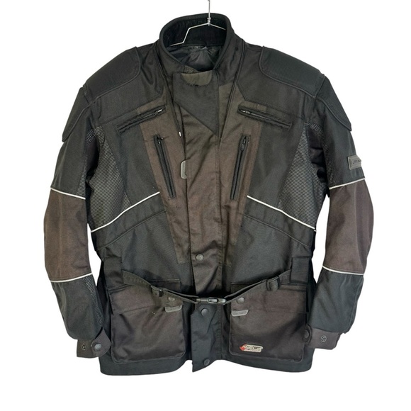 FRANK THOMAS BIKER JACKET BLACK MOTOCYCLE COAT MADE IN ENGLAND MEN SIZE LARGE - Picture 1 of 17